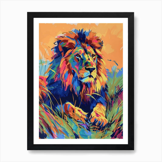 Transvaal Lion Lion In Different Se Framed Wall Art Poster Canvas Print Picture