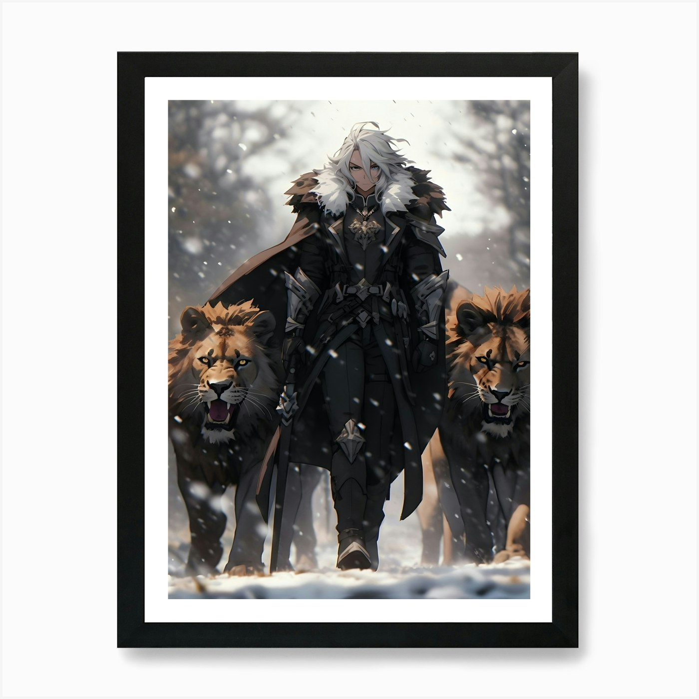 Lions Art Print Framed Wall Art Poster Canvas Print Picture