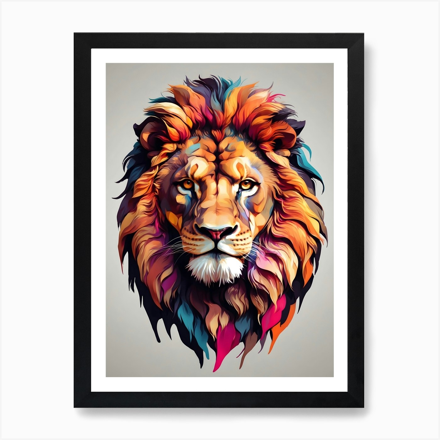 Lion Head 2 Art Print Framed Wall Art Poster Canvas Print Picture