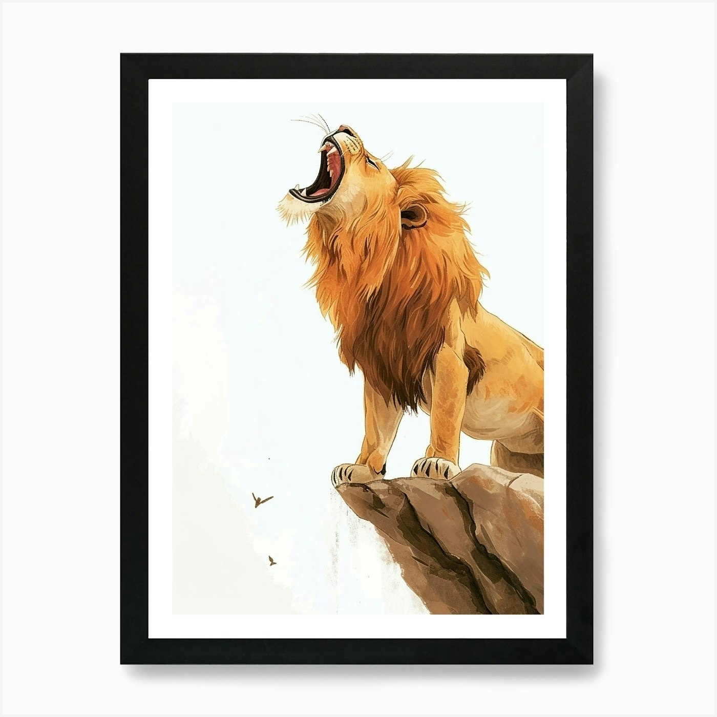 Barbary Lion Symbolic Imagery Clipa Framed Wall Art Poster Canvas Print Picture