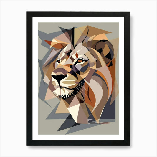 Abstract Lion 4 Art Print Framed Wall Art Poster Canvas Print Picture