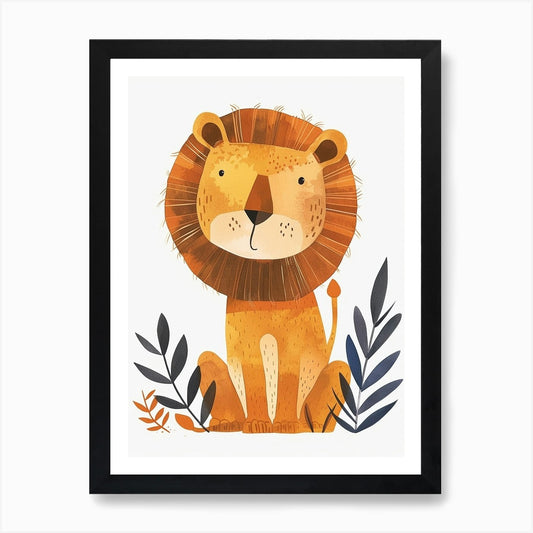 African Lion Night Hunt Clipart 4 A Framed Wall Art Poster Canvas Print Picture
