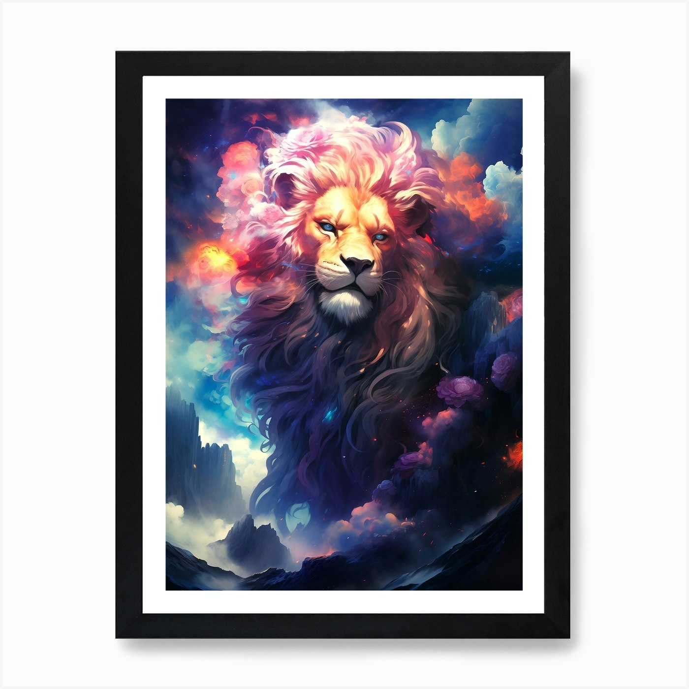 Lion In The Sky 5 Art Print Framed Wall Art Poster Canvas Print Picture