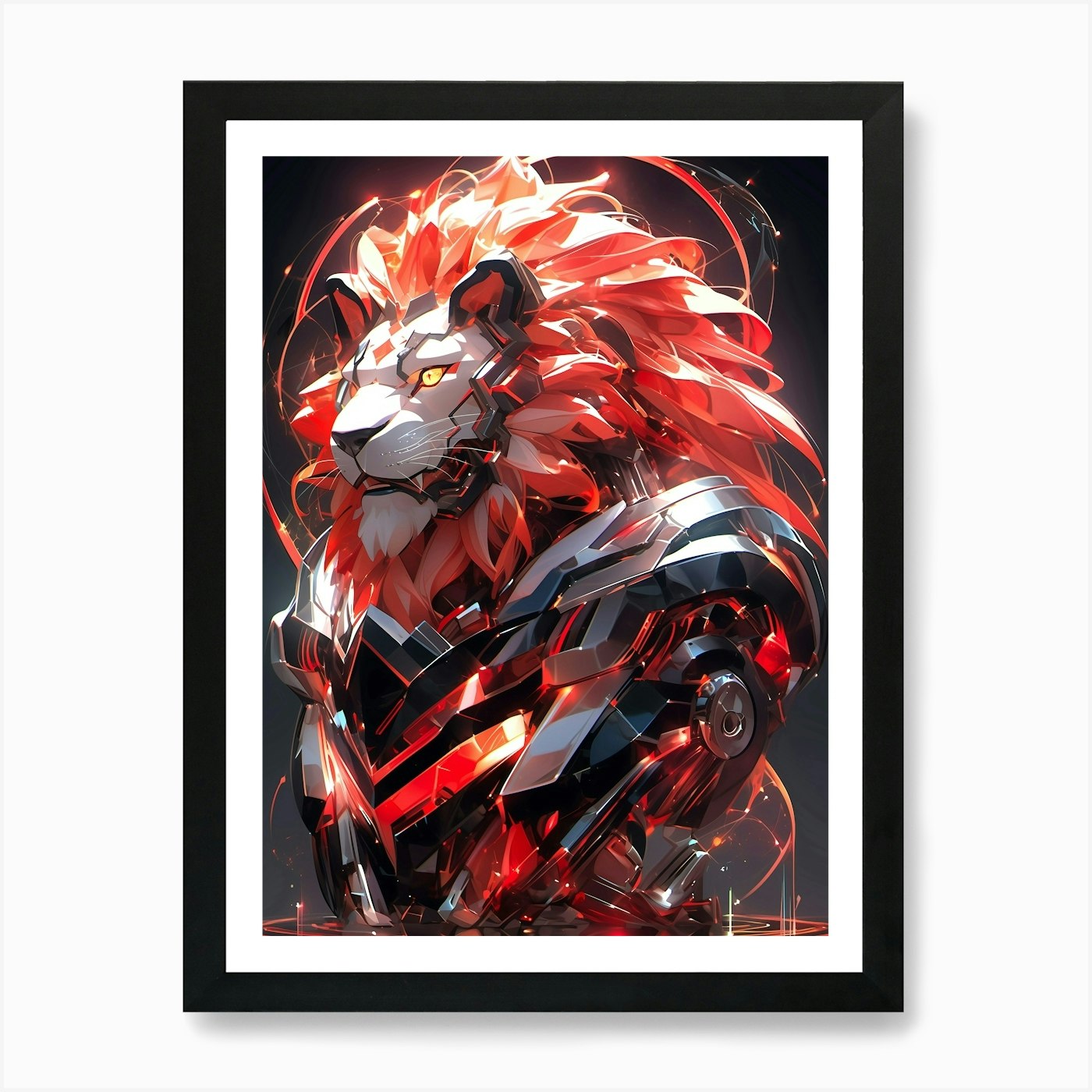 Robot Lion Art Print Framed Wall Art Poster Canvas Print Picture