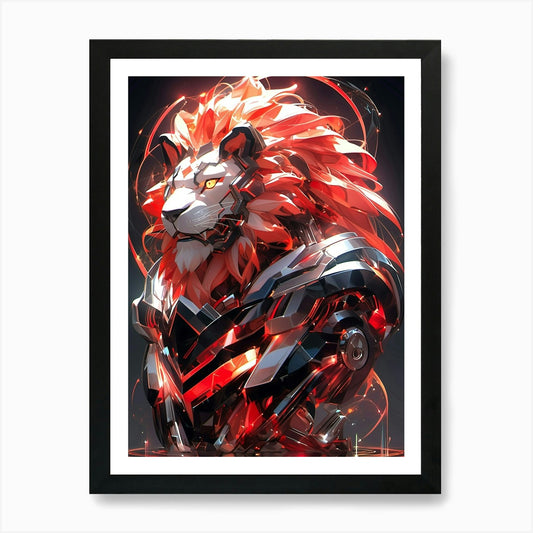 Robot Lion Art Print Framed Wall Art Poster Canvas Print Picture