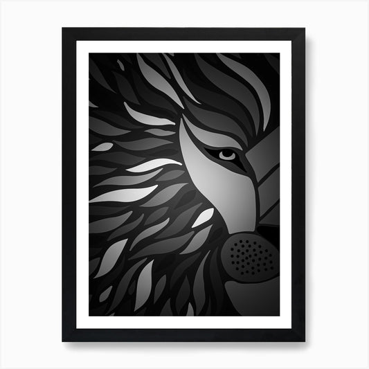 Abstract Lion Head Art Print Framed Wall Art Poster Canvas Print Picture