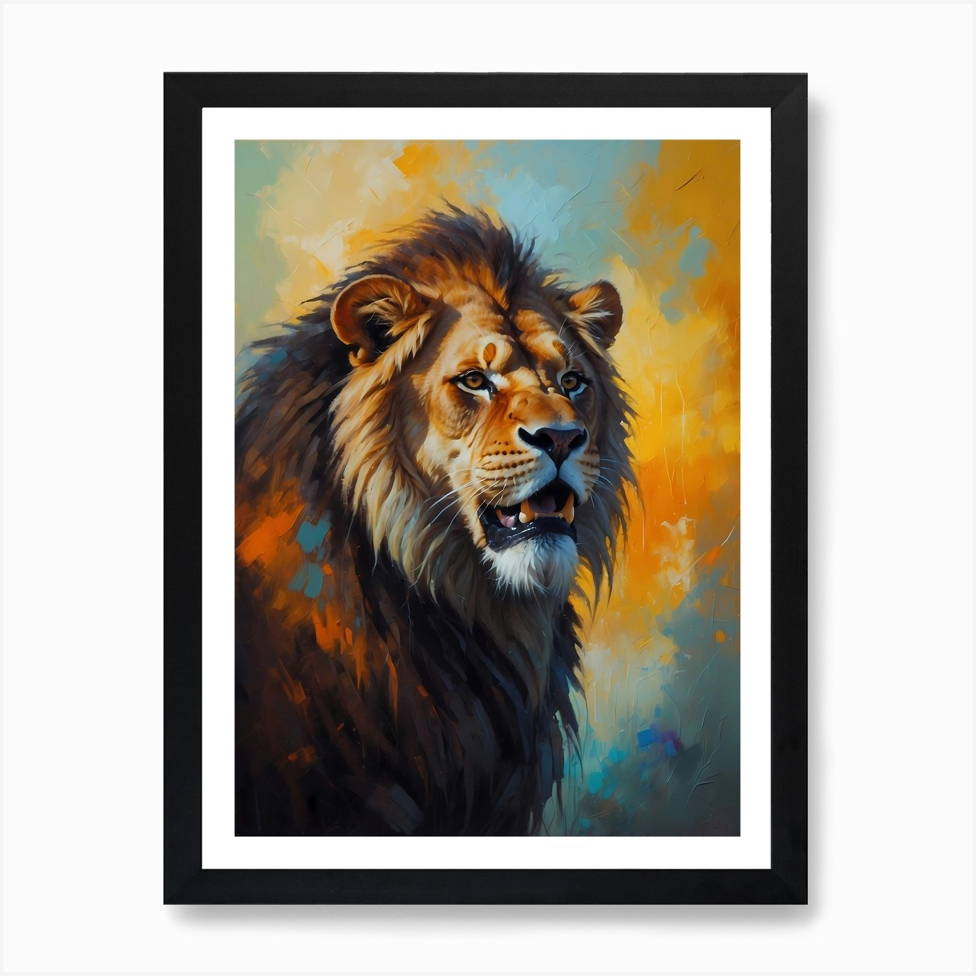 Lion Painting 3 Art Print Framed Wall Art Poster Canvas Print Picture