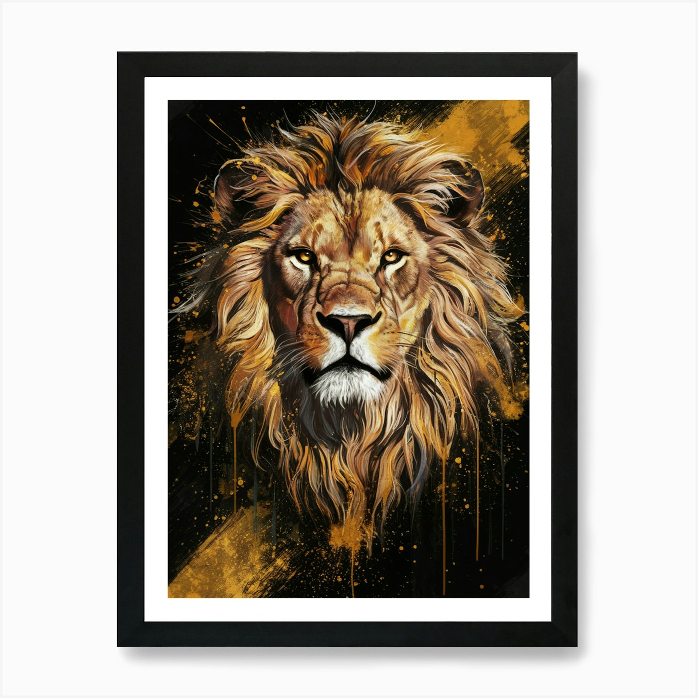 Lion Head 1 Art Print Framed Wall Art Poster Canvas Print Picture