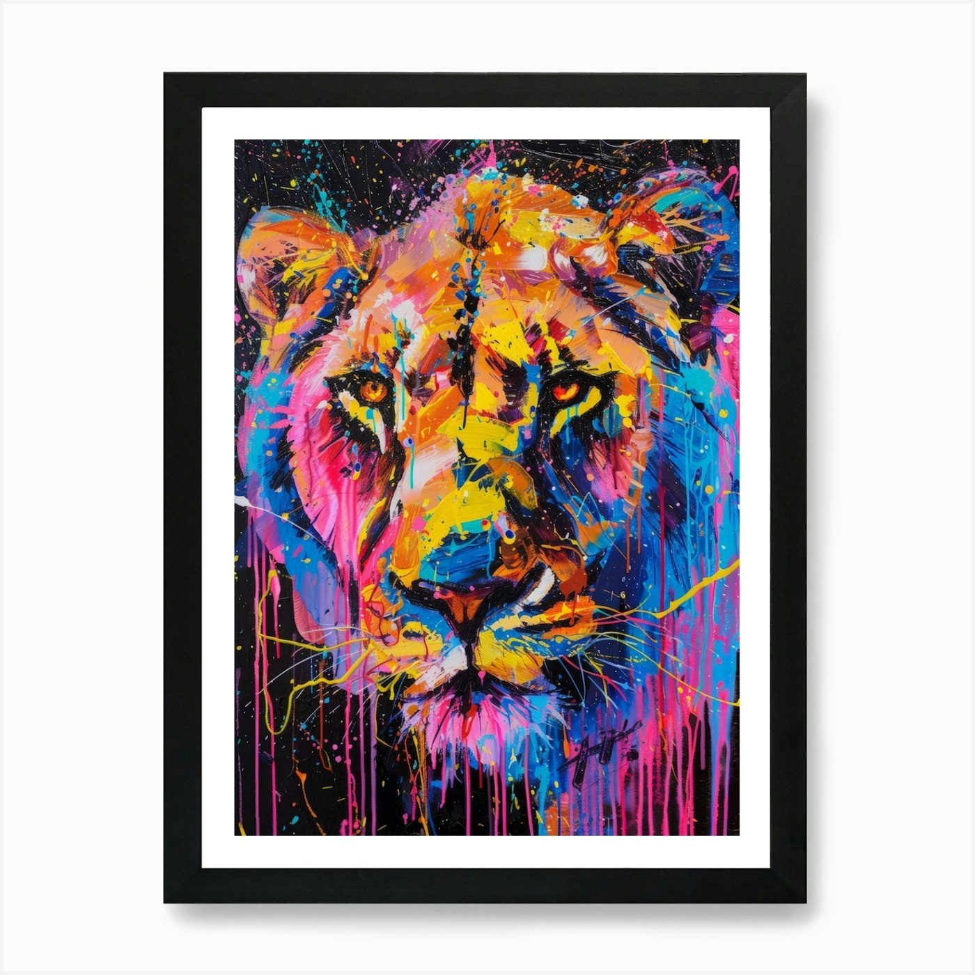 Lion Painting 3 Art Print Framed Wall Art Poster Canvas Print Picture