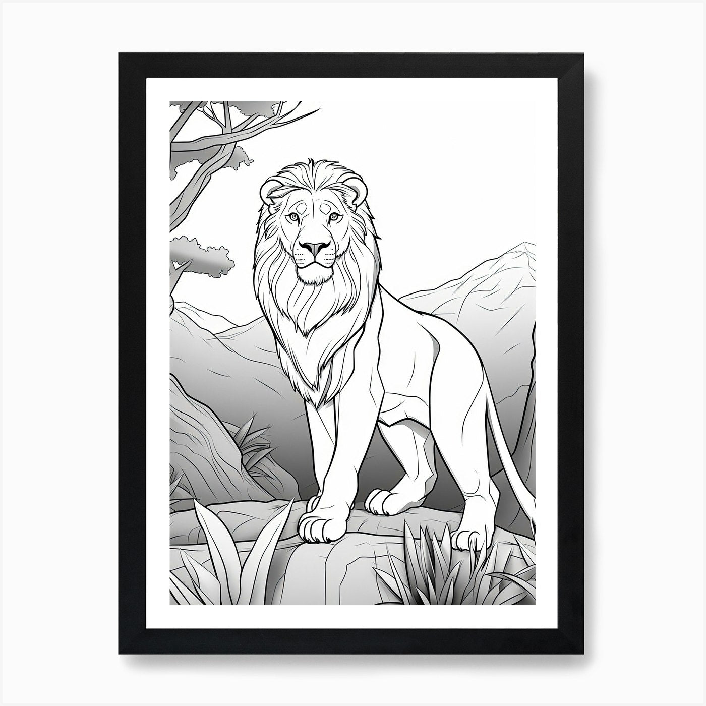 The Pride Lands (The Lion King) Fan Framed Wall Art Poster Canvas Print Picture
