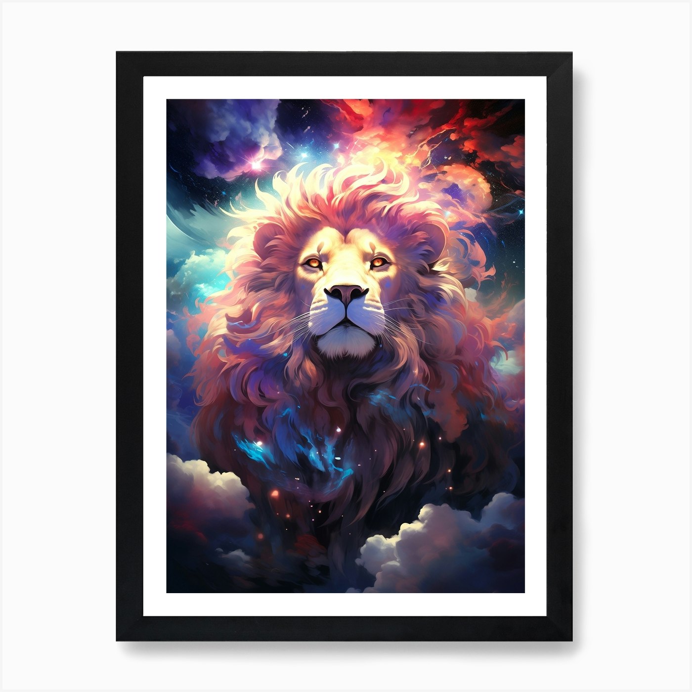 Lion In The Sky 7 Art Print Framed Wall Art Poster Canvas Print Picture