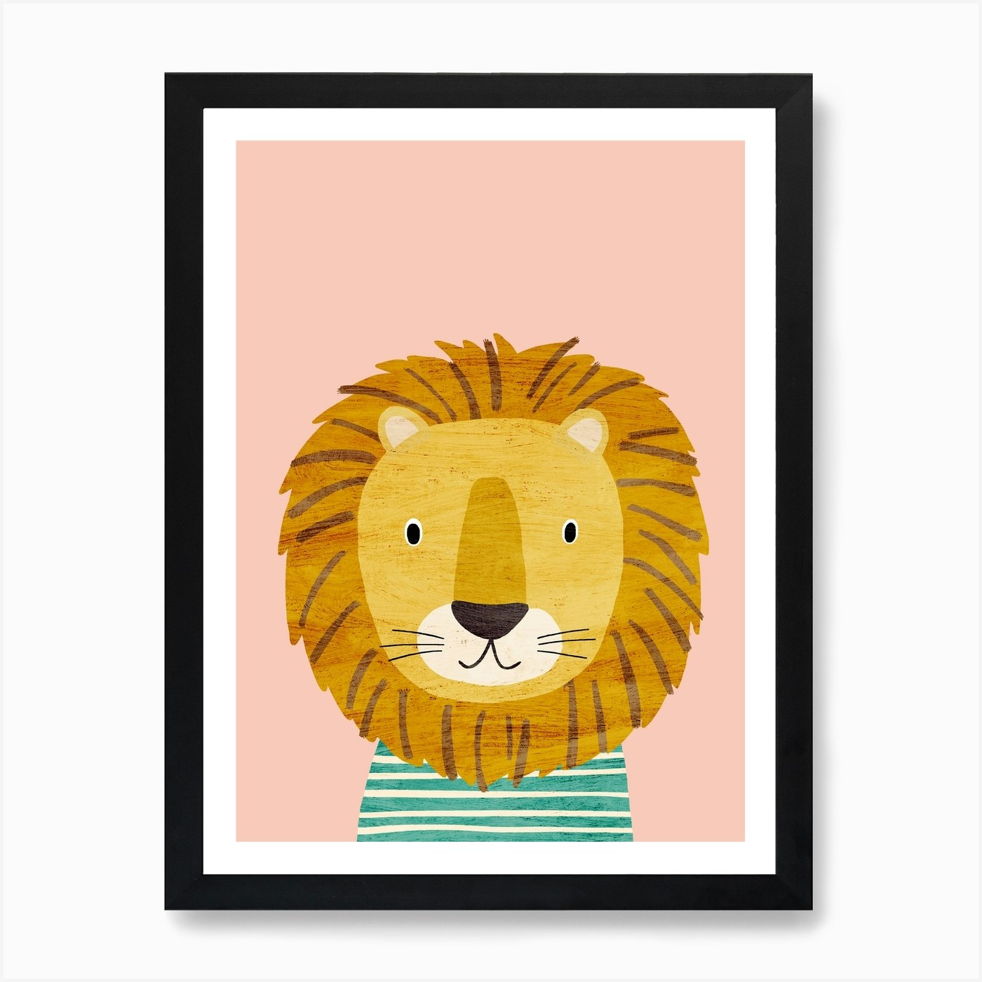 Lion Pink Art Print Framed Wall Art Poster Canvas Print Picture