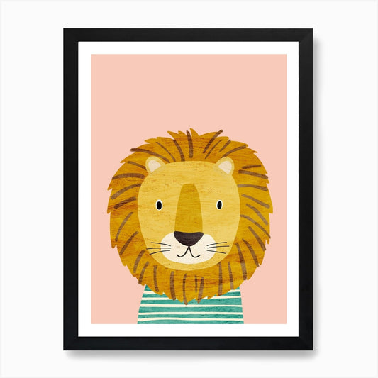 Lion Pink Art Print Framed Wall Art Poster Canvas Print Picture