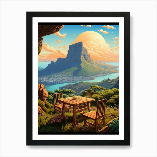 Lions Head Cartoon 3 Art Print Framed Wall Art Poster Canvas Print Picture