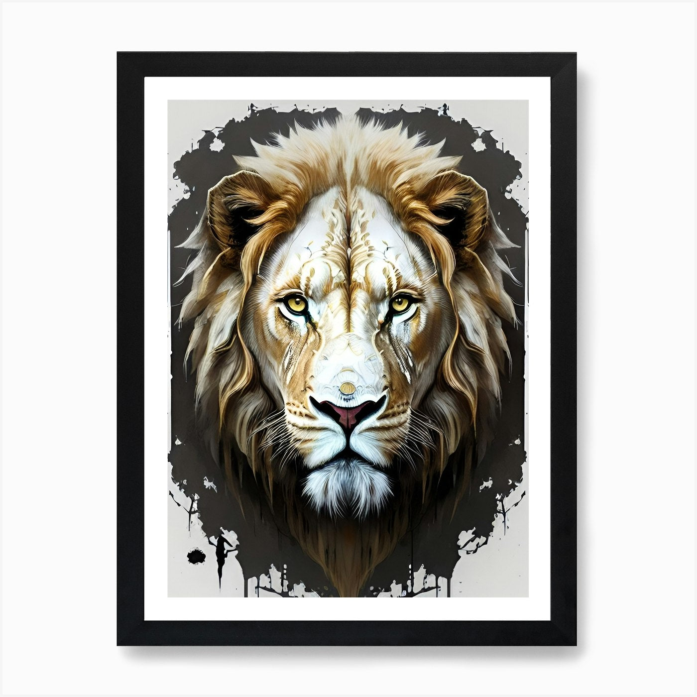 Lion Head 58 Art Print Framed Wall Art Poster Canvas Print Picture