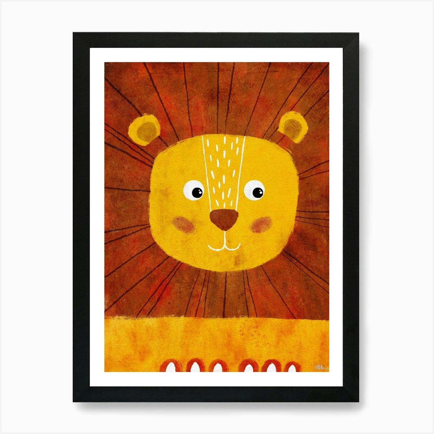 cute Lion Art Print Framed Wall Art Poster Canvas Print Picture