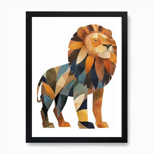 African Lion Symbolic Imagery Clipa Framed Wall Art Poster Canvas Print Picture