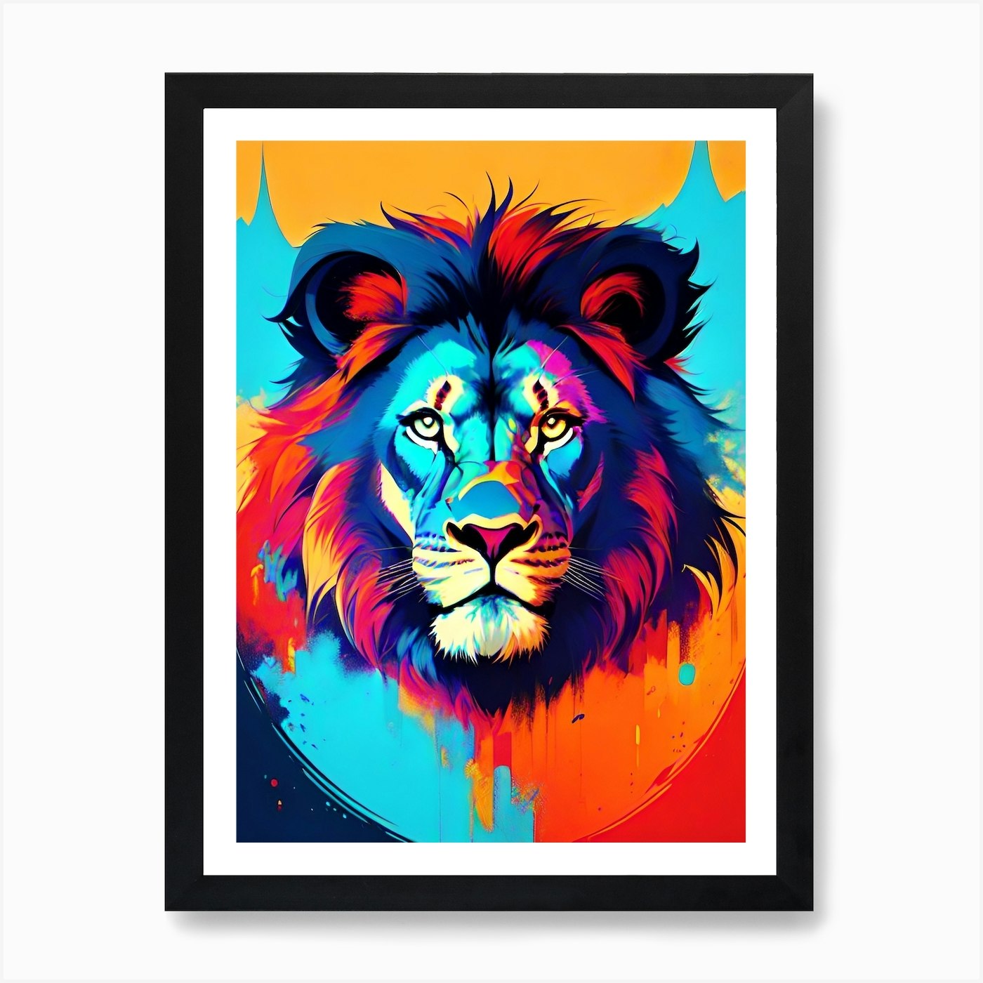 Lion Painting 6 Art Print Framed Wall Art Poster Canvas Print Picture