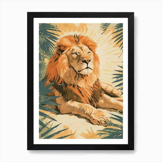 Barbary Lion Acrylic Painting 3 Art Framed Wall Art Poster Canvas Print Picture