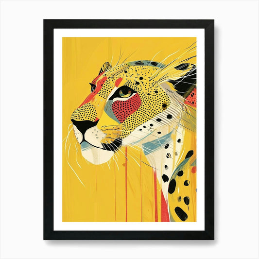 Yellow Mountain Lion 8 Art Print Framed Wall Art Poster Canvas Print Picture