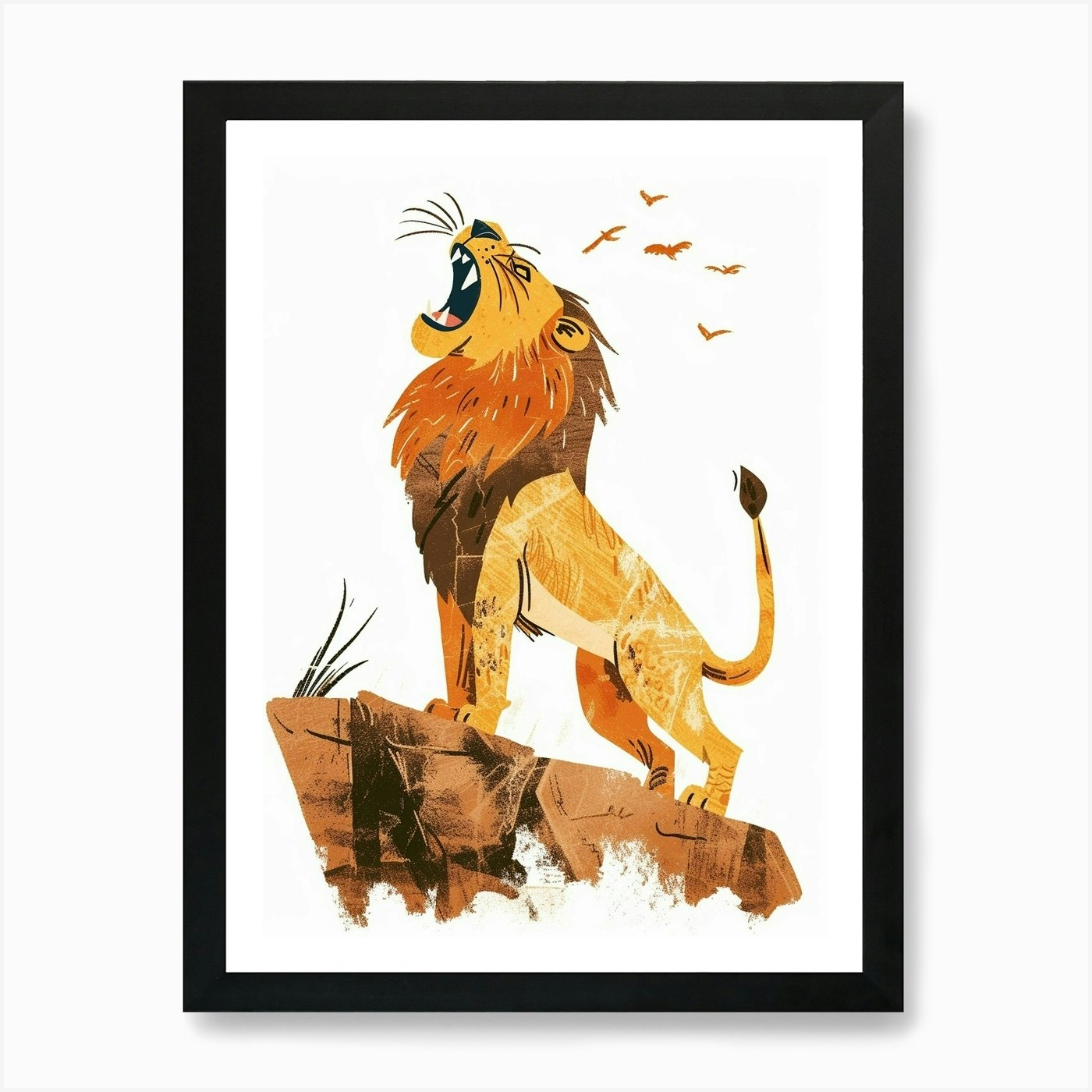 Barbary Lion Symbolic Imagery Clipa Framed Wall Art Poster Canvas Print Picture