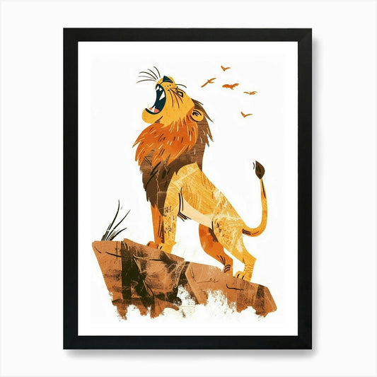 Barbary Lion Symbolic Imagery Clipa Framed Wall Art Poster Canvas Print Picture