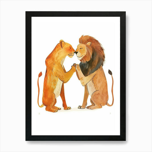 Barbary Lion Rituals Clipart 1 Art  Framed Wall Art Poster Canvas Print Picture