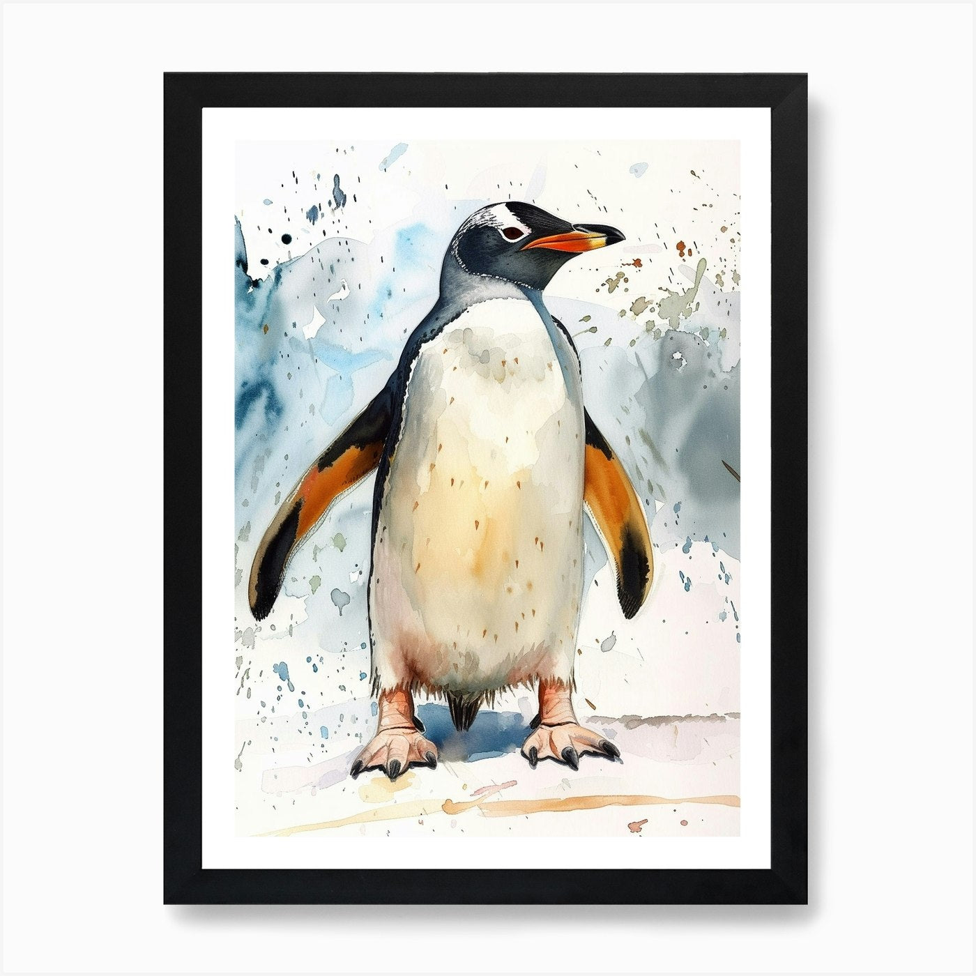 Humboldt Penguin Sea Lion Island Wa Framed Wall Art Poster Canvas Print Picture