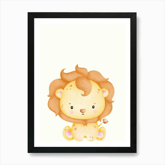 Cute Lion Kids and Nursery Art Prin Framed Wall Art Poster Canvas Print Picture