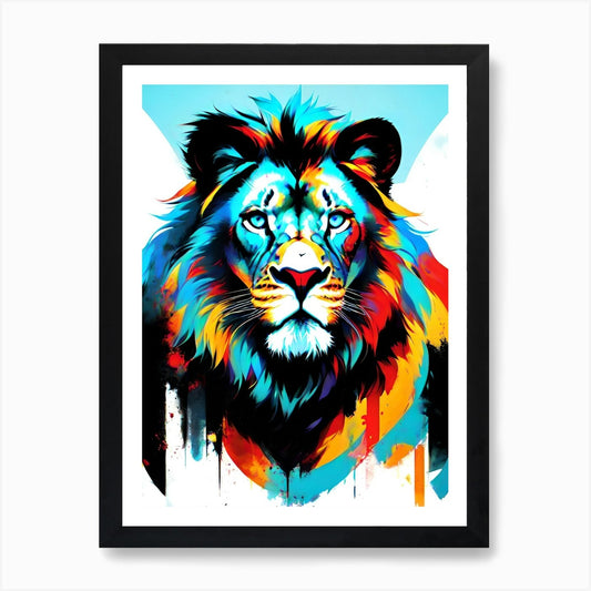 Colorful Lion Painting Art Print Framed Wall Art Poster Canvas Print Picture
