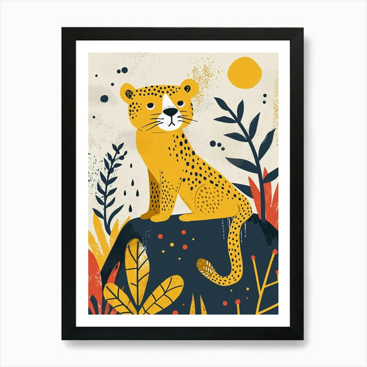 Yellow Mountain Lion 7 Art Print Framed Wall Art Poster Canvas Print Picture