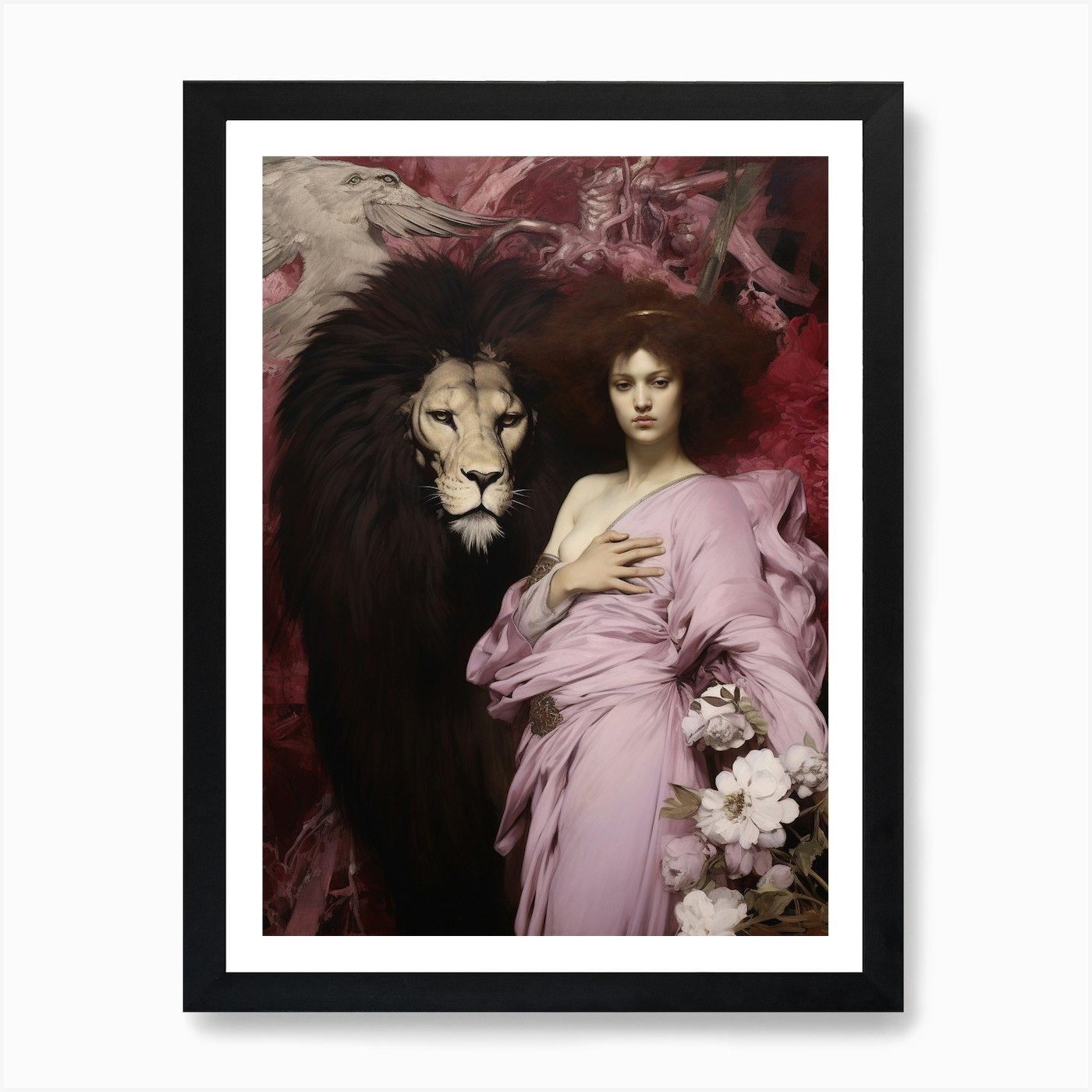 The Angel And The Lion Art Print Framed Wall Art Poster Canvas Print Picture