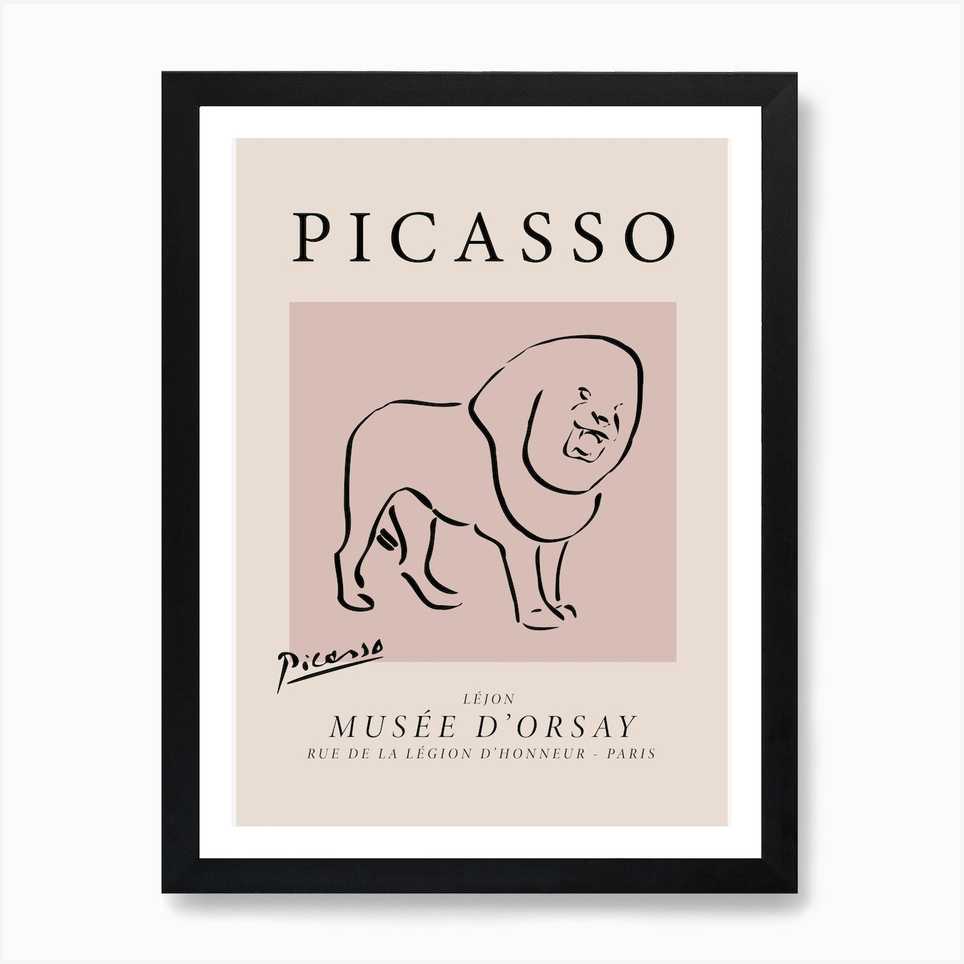 Lion - Picasso Style Art Print Framed Wall Art Poster Canvas Print Picture