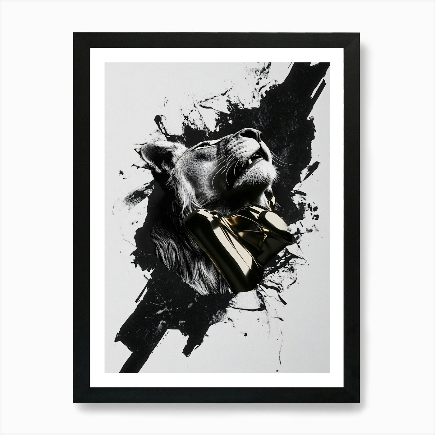 Lion - Splatter Art Print Framed Wall Art Poster Canvas Print Picture