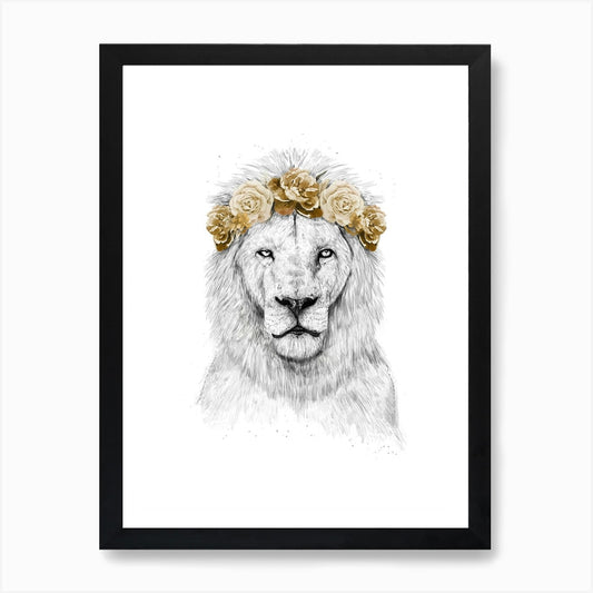 Floral Lion II Art Print Framed Wall Art Poster Canvas Print Picture