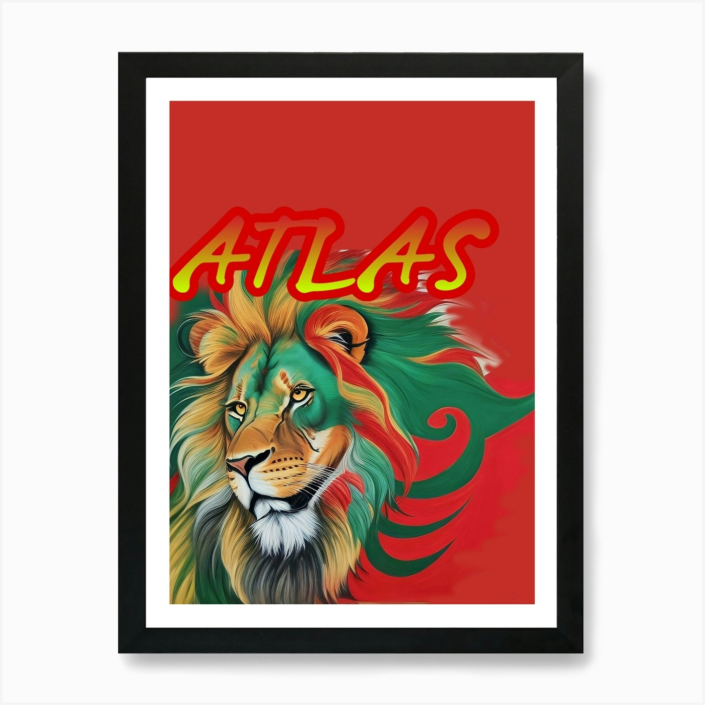 Moroccan Atlas Lion Wall Art Print  Framed Wall Art Poster Canvas Print Picture