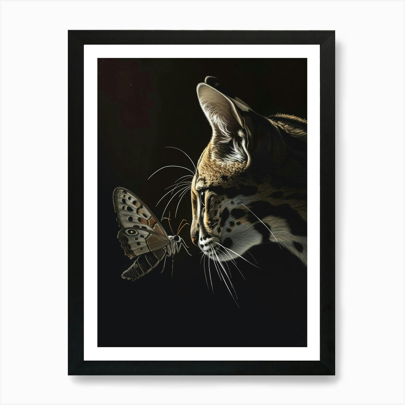 Lion And Butterfly Art Print Framed Wall Art Poster Canvas Print Picture