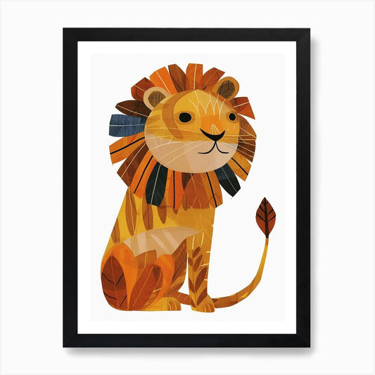 Barbary Lion Night Hunt Clipart 4 A Framed Wall Art Poster Canvas Print Picture