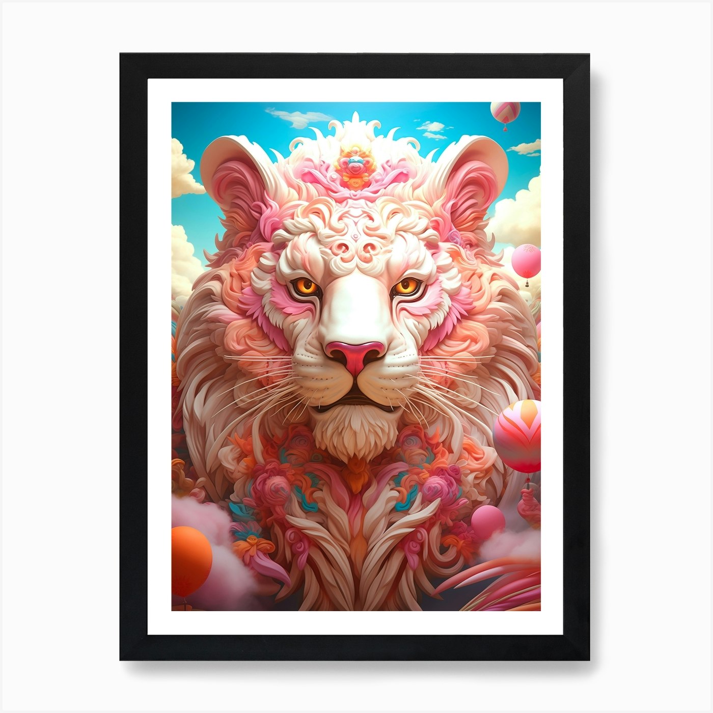 Lion In The Sky 9 Art Print Framed Wall Art Poster Canvas Print Picture