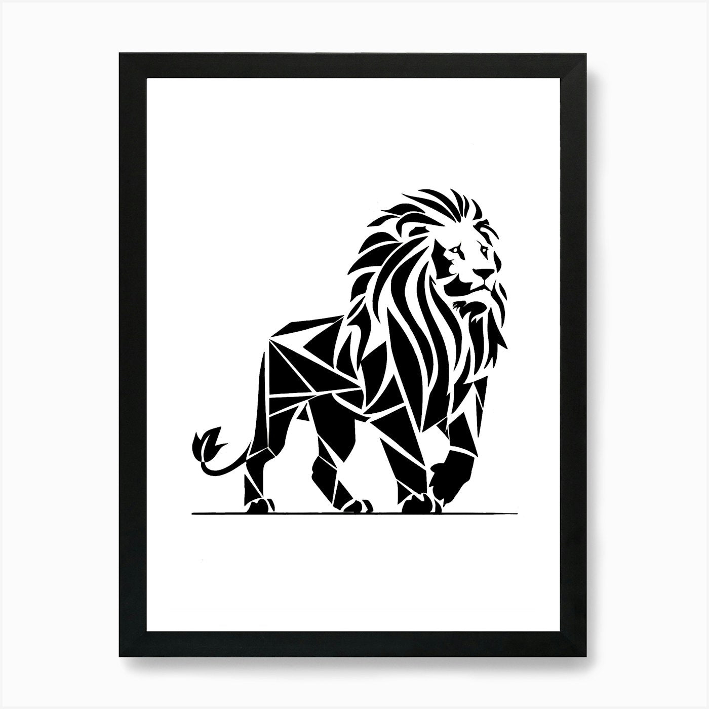 Lion Logo Art Print Framed Wall Art Poster Canvas Print Picture