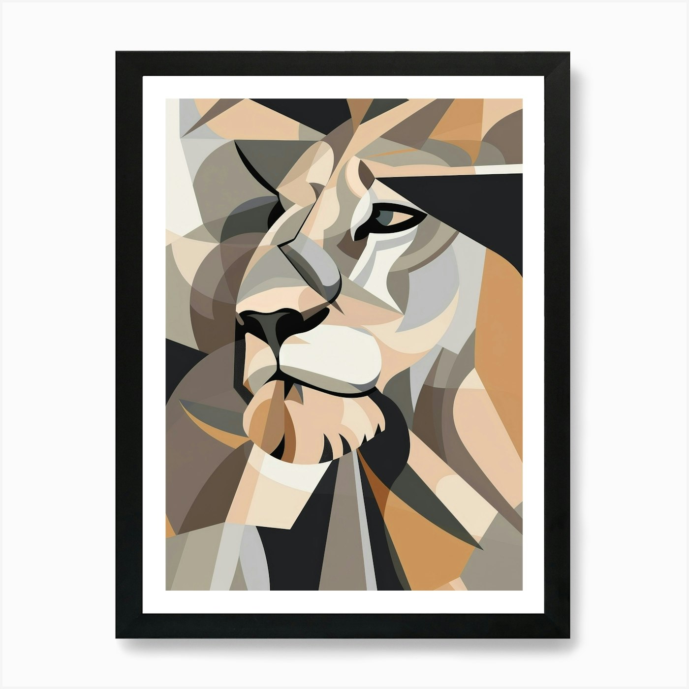 Abstract Lion Art Print Framed Wall Art Poster Canvas Print Picture