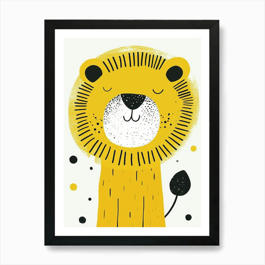 Yellow Lion 2 Art Print Framed Wall Art Poster Canvas Print Picture