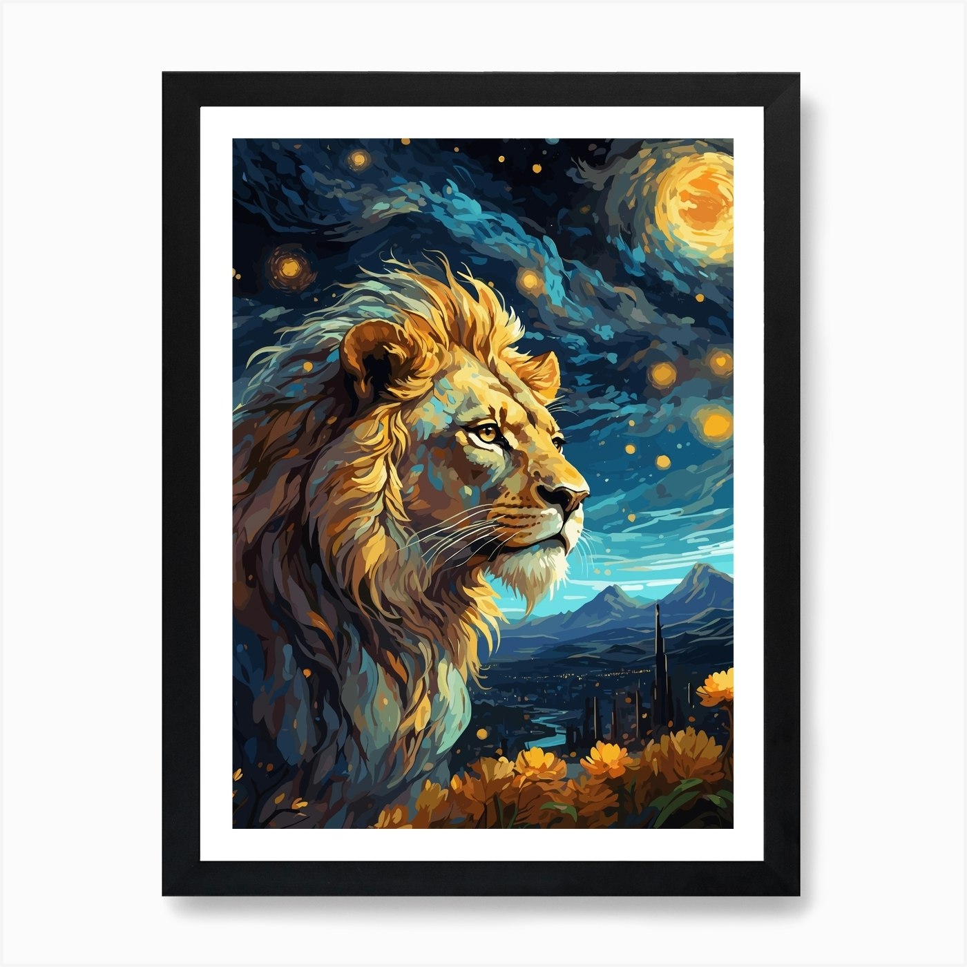 Lion Art Art Print Framed Wall Art Poster Canvas Print Picture