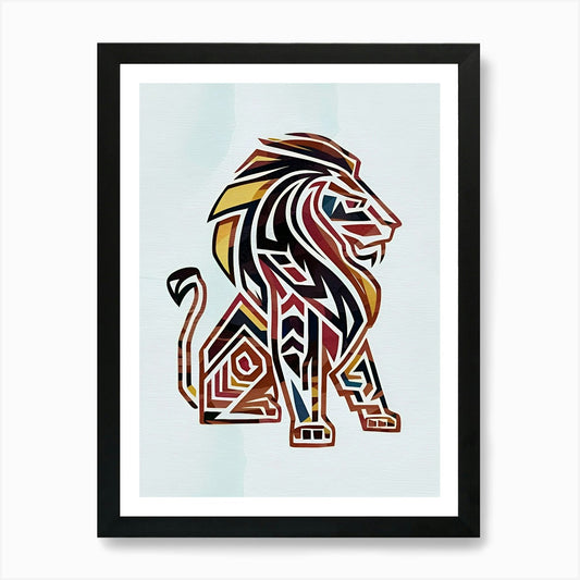 Tribal Lion Art Print Framed Wall Art Poster Canvas Print Picture