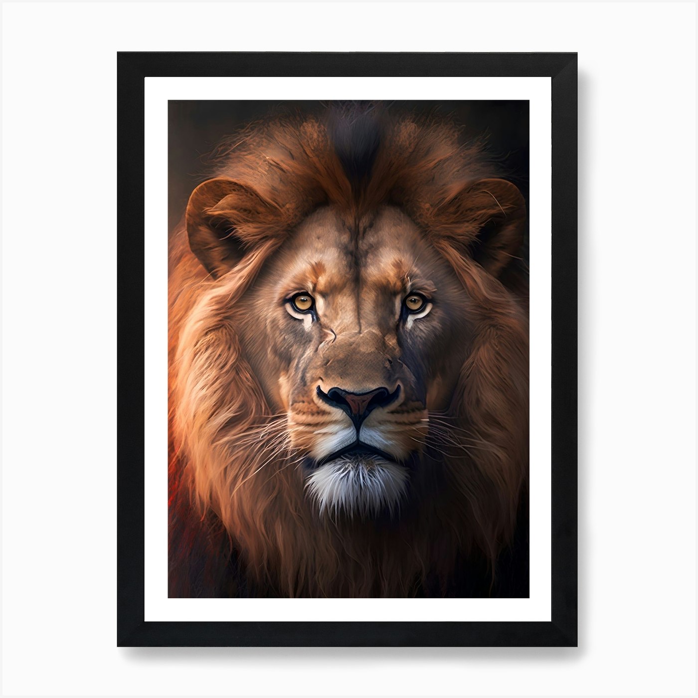 Lion Portrait 1 Art Print Framed Wall Art Poster Canvas Print Picture