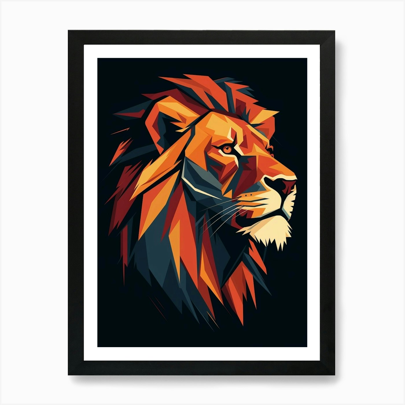 Lion Abstract Pop Art 10 Art Print Framed Wall Art Poster Canvas Print Picture