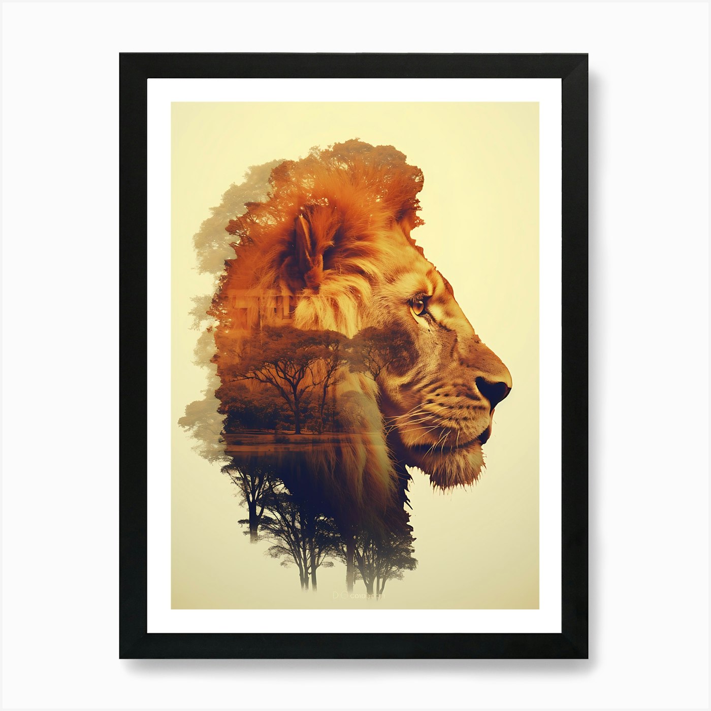 Lion Portrait Art Print Framed Wall Art Poster Canvas Print Picture