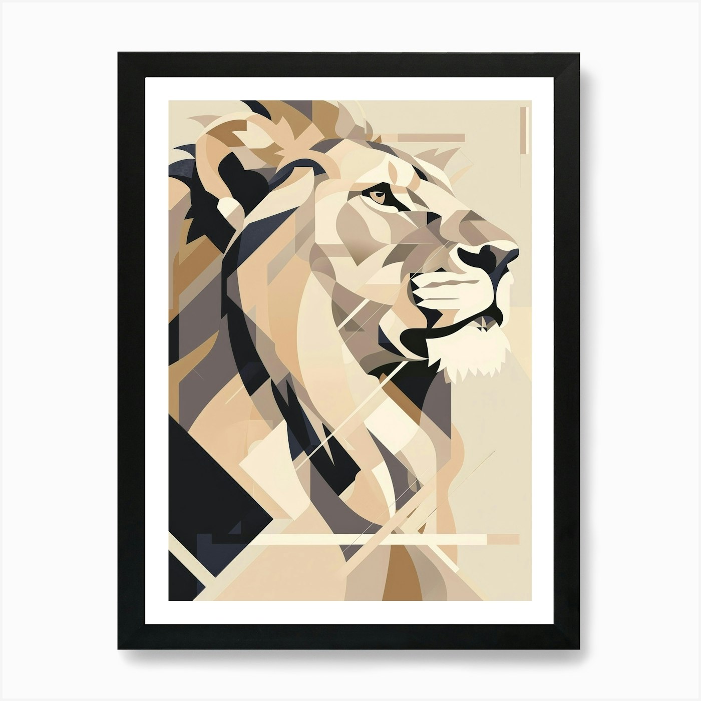 Abstract Lion 8 Art Print Framed Wall Art Poster Canvas Print Picture