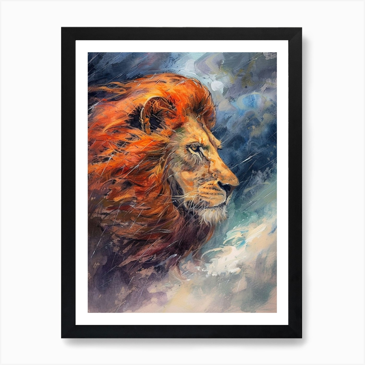 Transvaal Lion Family Bonding Fauvi Framed Wall Art Poster Canvas Print Picture