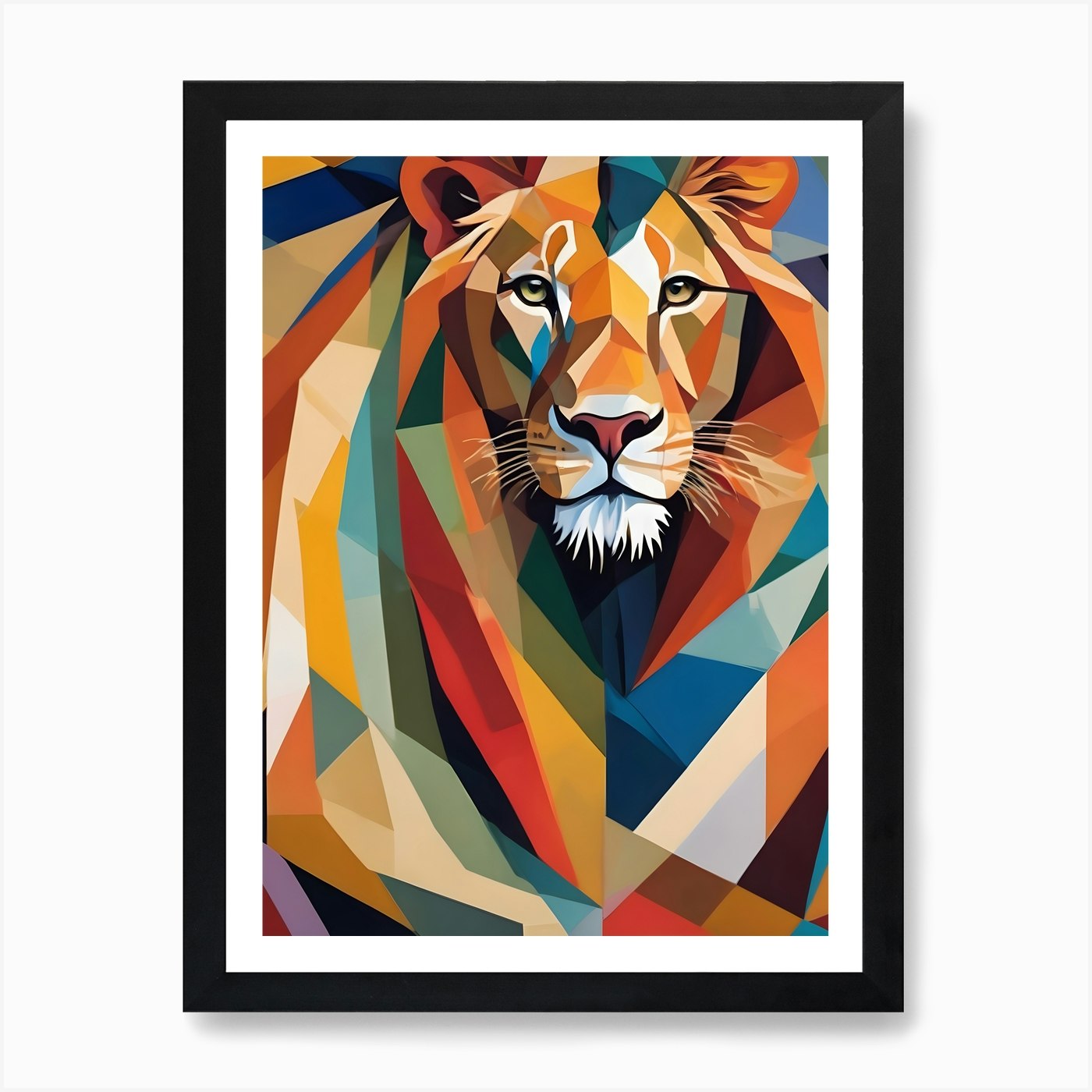 Female Lion Absstract Two Art Print Framed Wall Art Poster Canvas Print Picture